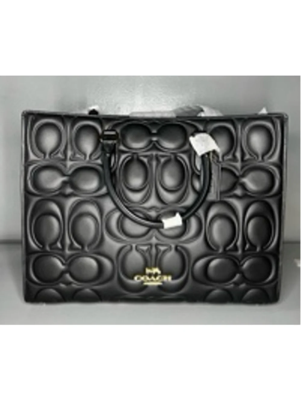 Maggie Tote Bag In Signature Leather Gold/Black